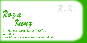 roza kunz business card